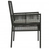 Krzesło Ogrodowe 2 pcs Czarny 55 x 53 x 85 cm polirattan