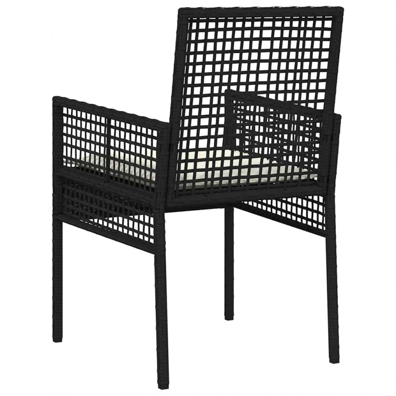 Krzesło Ogrodowe 2 pcs Czarny 55 x 53 x 85 cm polirattan