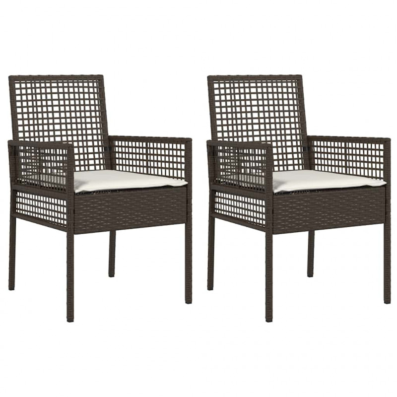 Krzesło Ogrodowe 2 pcs Brązowy 55 x 53 x 85 cm polirattan