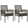 Krzesło Ogrodowe 2 pcs Brązowy 55 x 53 x 85 cm polirattan