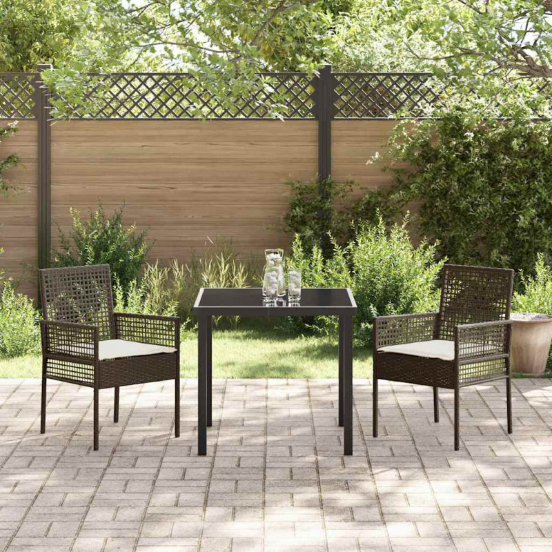 Krzesło Ogrodowe 2 pcs Brązowy 55 x 53 x 85 cm polirattan