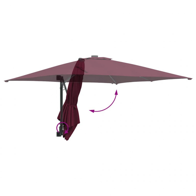 Parasolka ogrodowa Bordeaux Czerwony 248,5 x 247,5 x 160 cm
