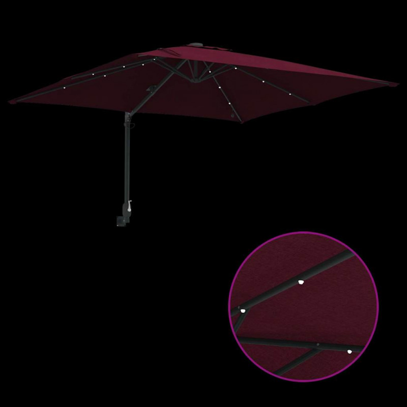 Parasolka ogrodowa Bordeaux Czerwony 248,5 x 247,5 x 160 cm