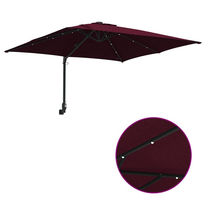 Parasolka ogrodowa Bordeaux Czerwony 248,5 x 247,5 x 160 cm