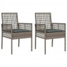 Krzesło Ogrodowe 2 pcs Szary 55 x 53 x 85 cm polirattan