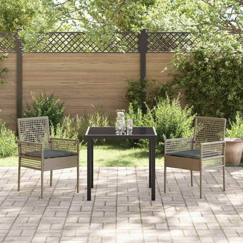Krzesło Ogrodowe 2 pcs Szary 55 x 53 x 85 cm polirattan