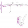 Parasolka ogrodowa Bordeaux Czerwony 248,5 x 247,5 x 160 cm