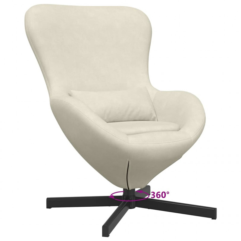 Fotel jajo Kremowy 63 x 73 x 90 cm Aksamit
