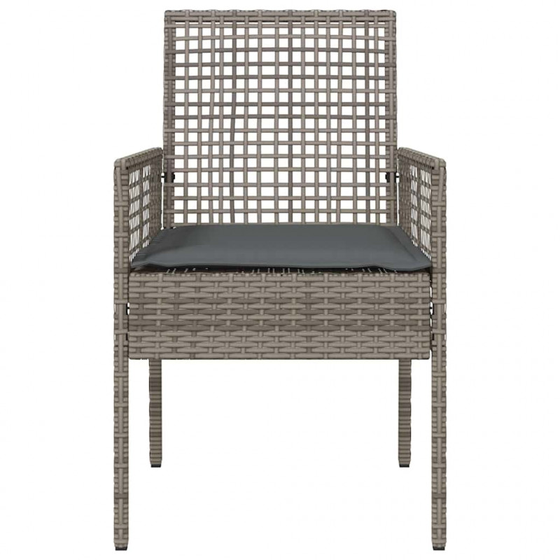 Krzesło Ogrodowe 2 pcs Szary 55 x 53 x 85 cm polirattan