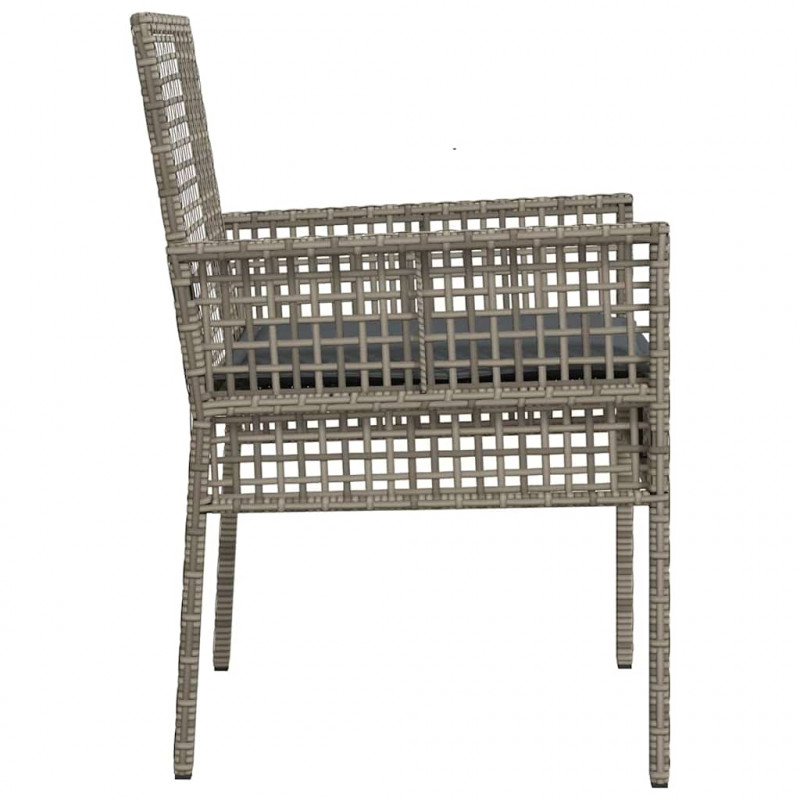 Krzesło Ogrodowe 2 pcs Szary 55 x 53 x 85 cm polirattan