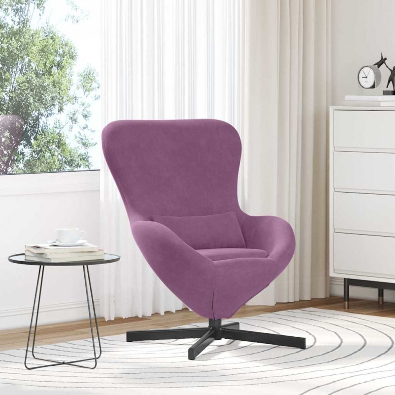 Fotel jajo Fioletowy 63 x 73 x 90 cm Aksamit