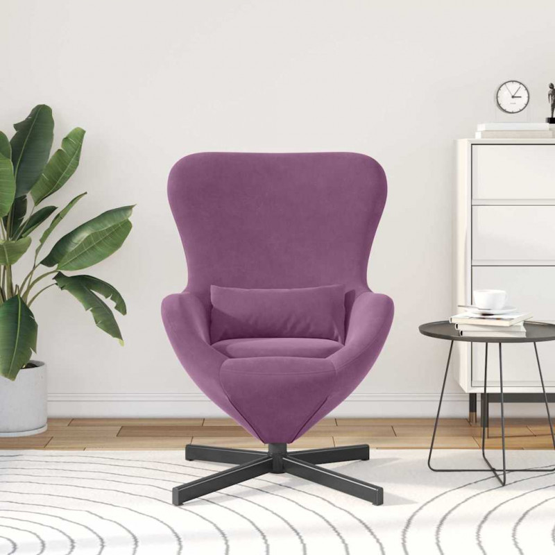Fotel jajo Fioletowy 63 x 73 x 90 cm Aksamit