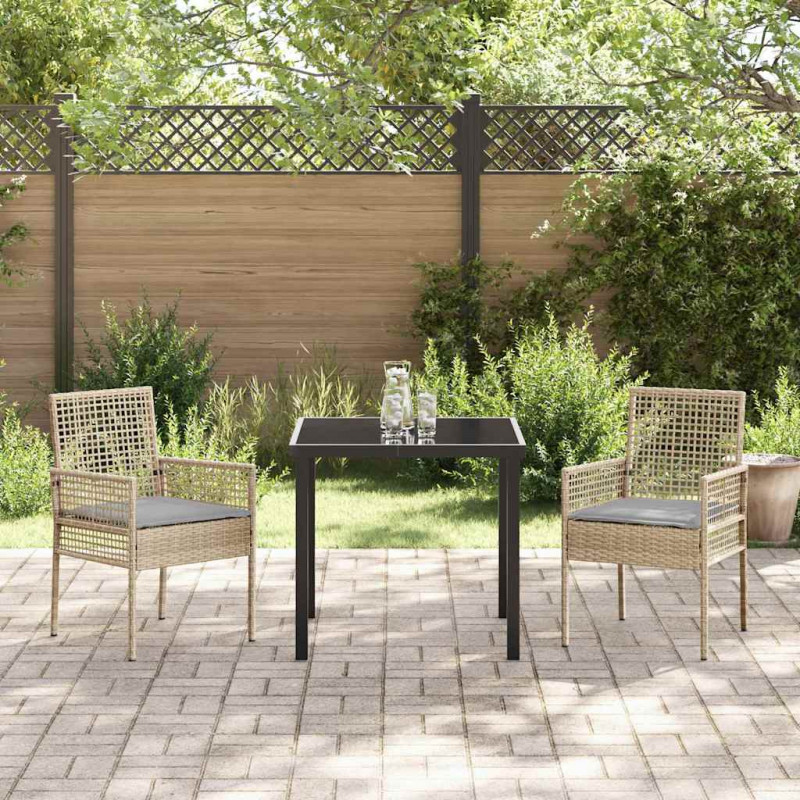 Krzesło Ogrodowe 2 pcs Beżowy 55 x 53 x 85 cm polirattan