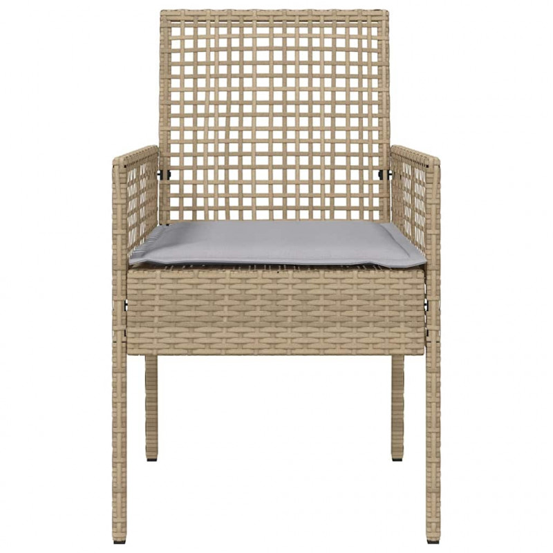 Krzesło Ogrodowe 2 pcs Beżowy 55 x 53 x 85 cm polirattan