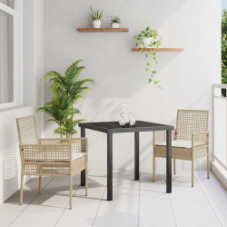 Krzesło Ogrodowe 2 pcs Beżowy 55 x 53 x 85 cm polirattan