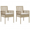 Krzesło Ogrodowe 2 pcs Beżowy 55 x 53 x 85 cm polirattan