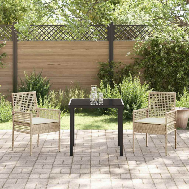 Krzesło Ogrodowe 2 pcs Beżowy 55 x 53 x 85 cm polirattan