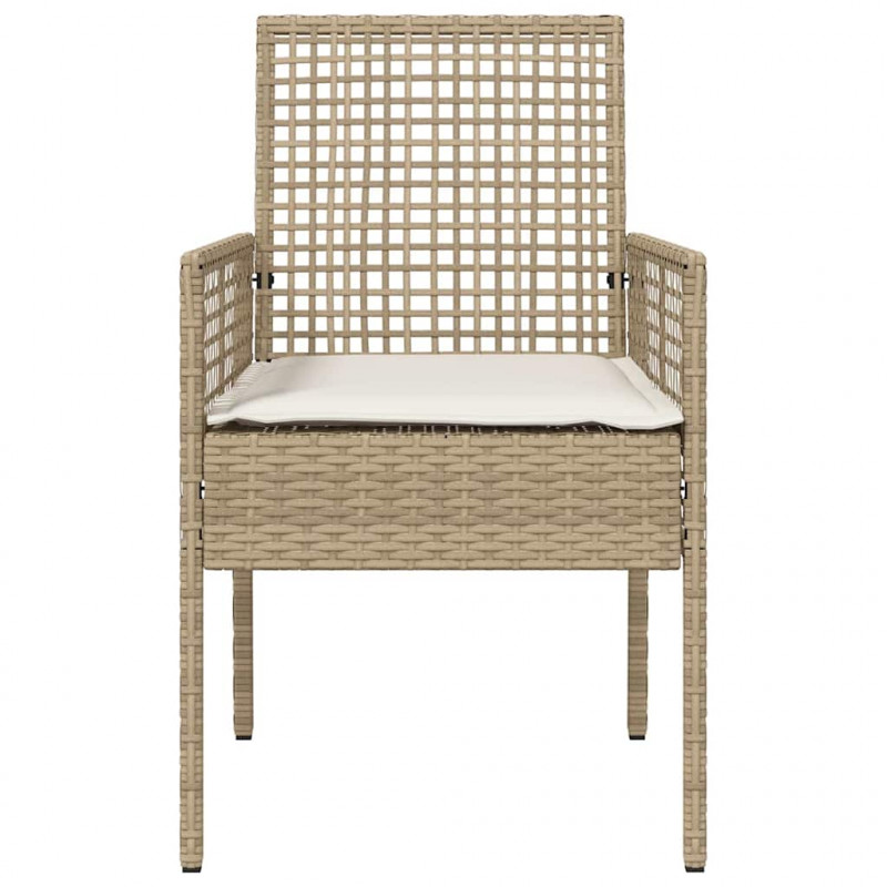 Krzesło Ogrodowe 2 pcs Beżowy 55 x 53 x 85 cm polirattan