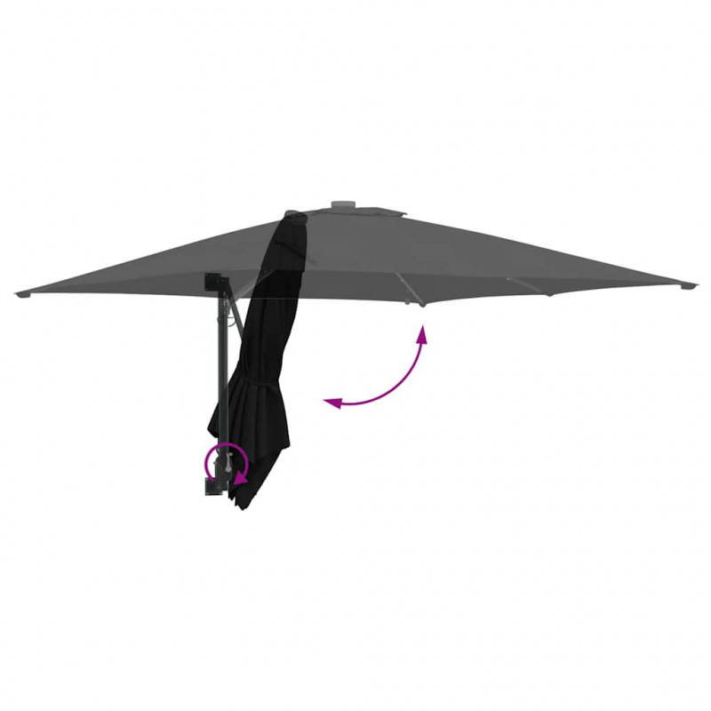 Parasolka ogrodowa Ze LED Lights Czarny 248,5 x 247,5 x 160 cm