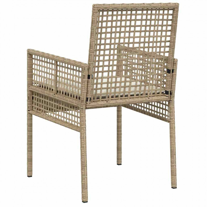 Krzesło Ogrodowe 2 pcs Beżowy 55 x 53 x 85 cm polirattan