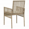 Krzesło Ogrodowe 2 pcs Beżowy 55 x 53 x 85 cm polirattan