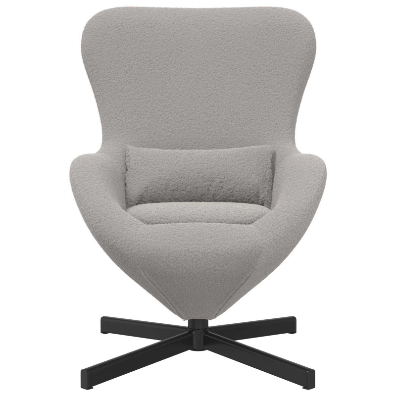 Fotel jajo Jasnoszary 63 x 73 x 90 cm tkanina