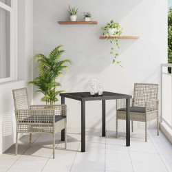 Krzesło Ogrodowe 2 pcs Jasnoszary 55 x 53 x 85 cm polirattan