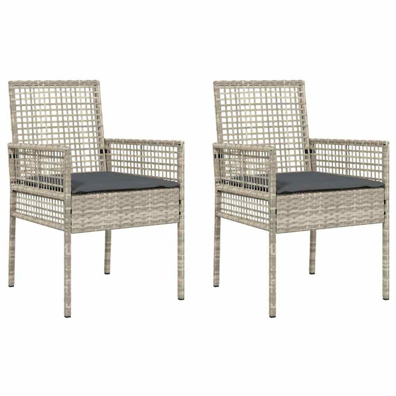 Krzesło Ogrodowe 2 pcs Jasnoszary 55 x 53 x 85 cm polirattan