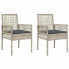 Krzesło Ogrodowe 2 pcs Jasnoszary 55 x 53 x 85 cm polirattan