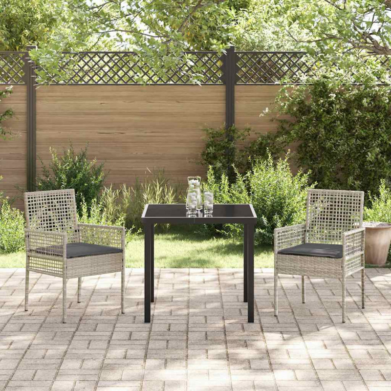 Krzesło Ogrodowe 2 pcs Jasnoszary 55 x 53 x 85 cm polirattan