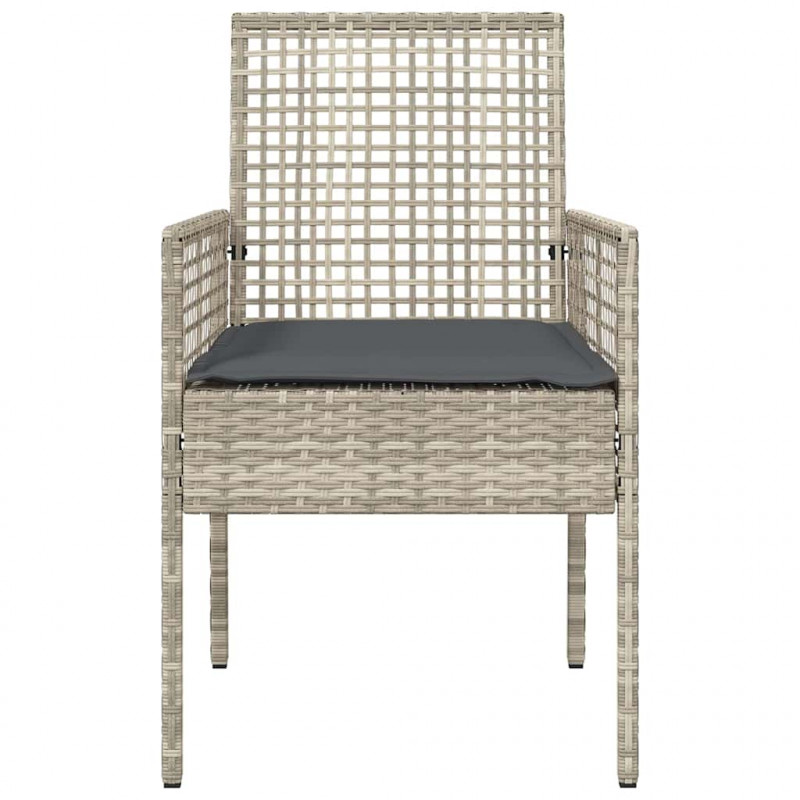 Krzesło Ogrodowe 2 pcs Jasnoszary 55 x 53 x 85 cm polirattan
