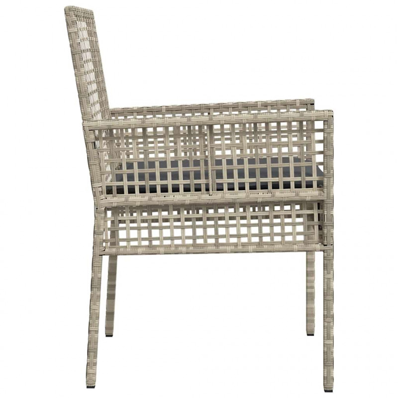 Krzesło Ogrodowe 2 pcs Jasnoszary 55 x 53 x 85 cm polirattan