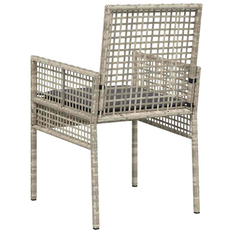 Krzesło Ogrodowe 2 pcs Jasnoszary 55 x 53 x 85 cm polirattan