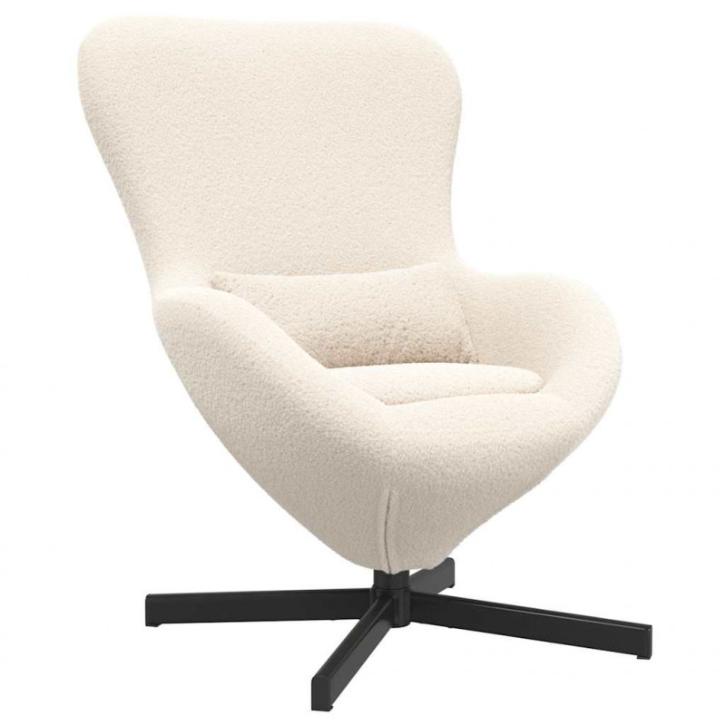Fotel jajo Kremowy 63 x 73 x 90 cm tkanina