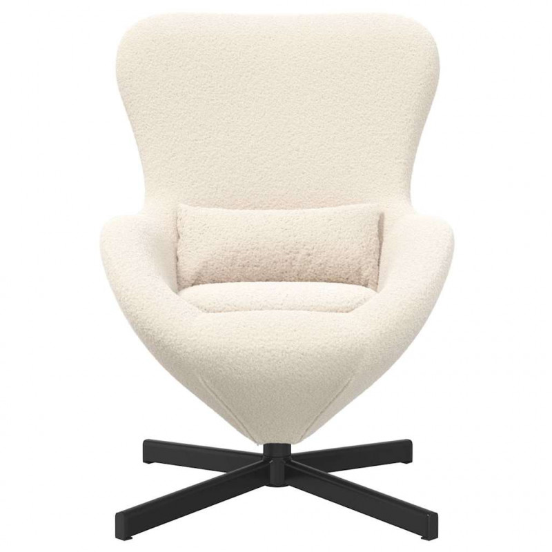 Fotel jajo Kremowy 63 x 73 x 90 cm tkanina