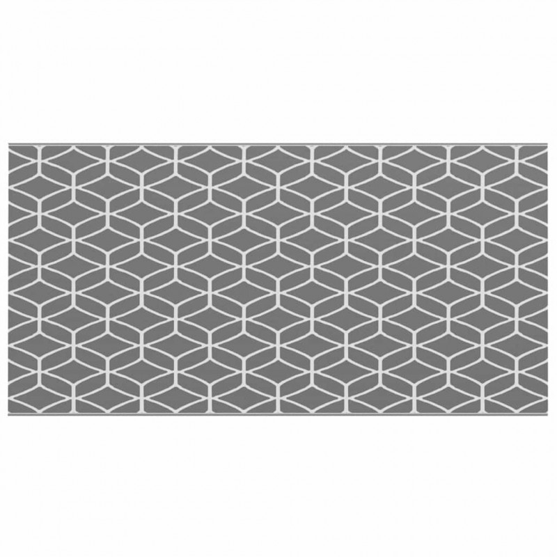 Dywan zewnętrzny Geometryczny ARAKIL Szary i biały 500 x 250 cm