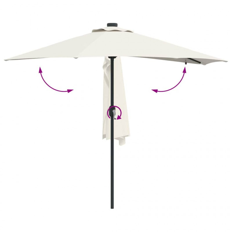 Parasolka ogrodowa piaskowy 294 x 150 x 223 cm Poliester i Stal