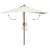Parasolka ogrodowa piaskowy 294 x 150 x 223 cm Poliester i Stal