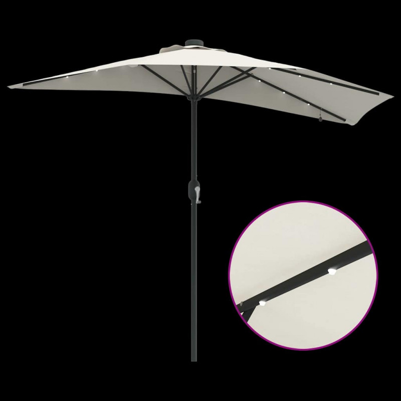 Parasolka ogrodowa piaskowy 294 x 150 x 223 cm Poliester i Stal