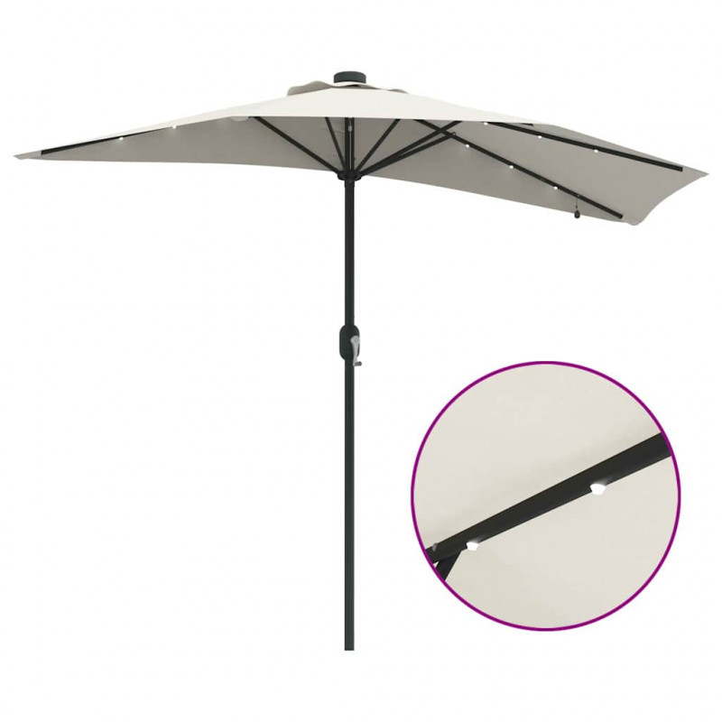 Parasolka ogrodowa piaskowy 294 x 150 x 223 cm Poliester i Stal