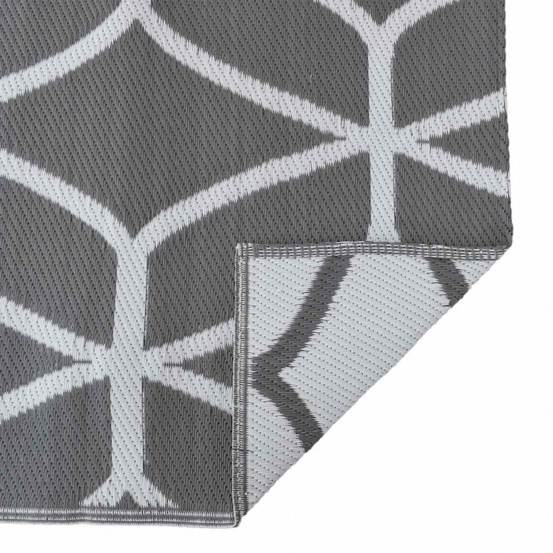 Dywan zewnętrzny Geometryczny ARAKIL Szary i biały 600 x 250 cm