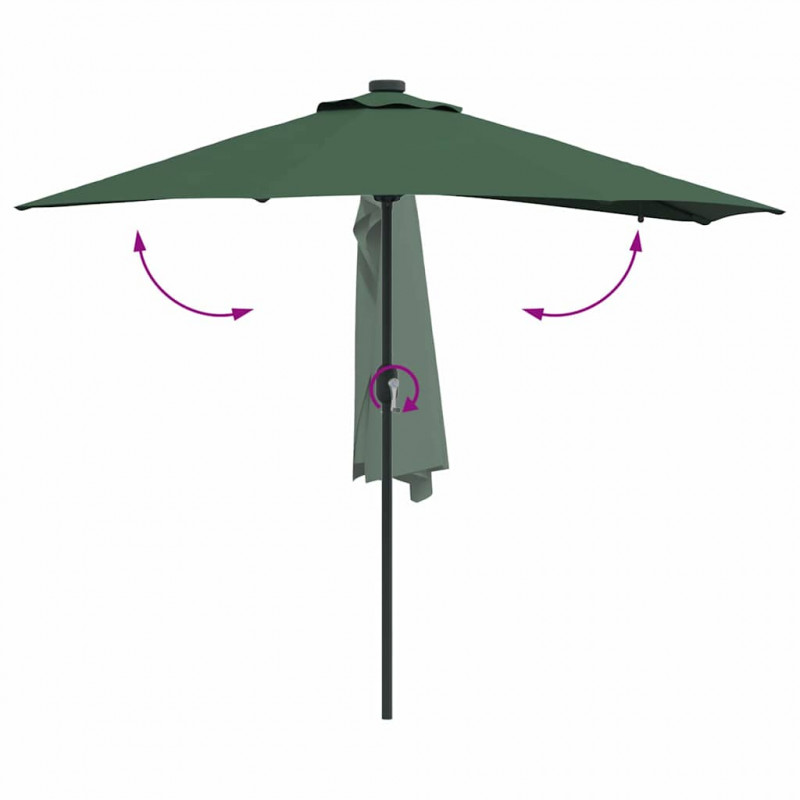 Parasolka ogrodowa Zielony 294 x 150 x 223 cm Poliester i Stal