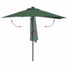 Parasolka ogrodowa Zielony 294 x 150 x 223 cm Poliester i Stal
