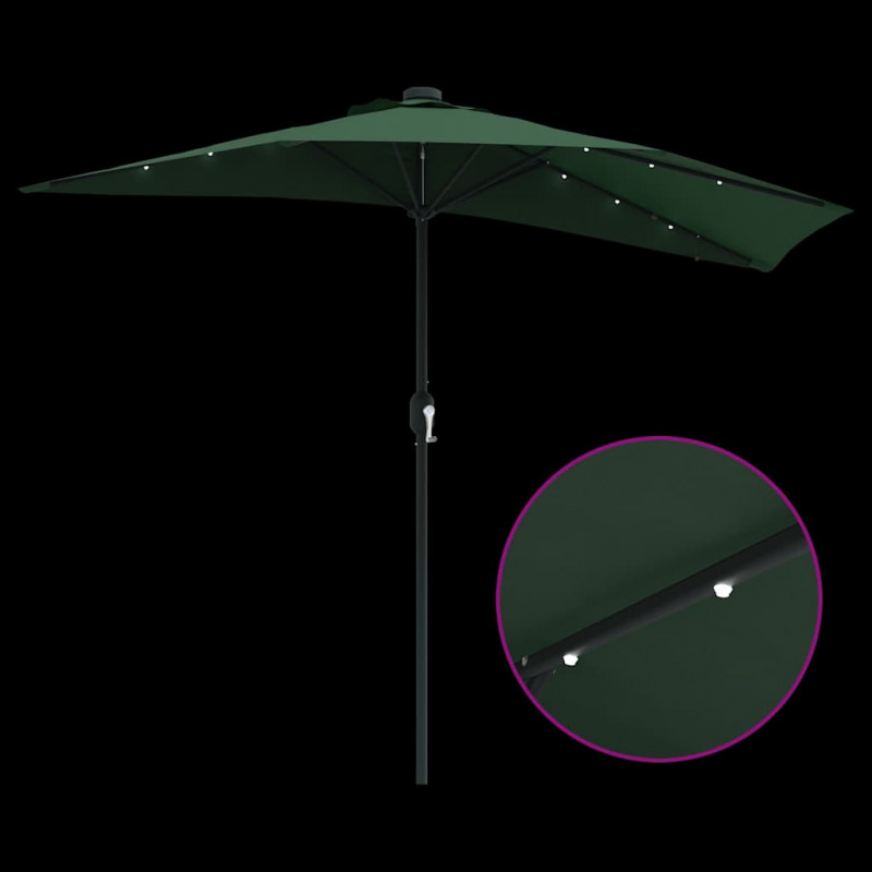 Parasolka ogrodowa Zielony 294 x 150 x 223 cm Poliester i Stal