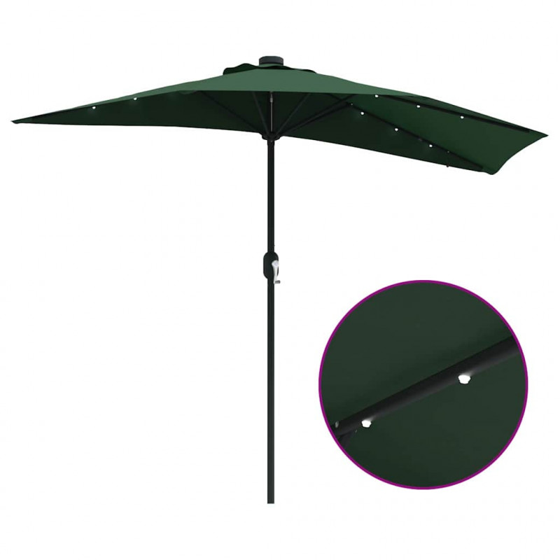 Parasolka ogrodowa Zielony 294 x 150 x 223 cm Poliester i Stal