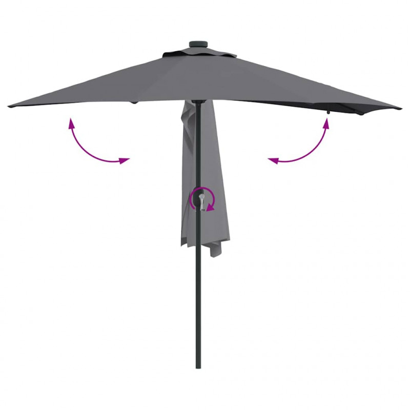 Parasolka ogrodowa Antracyt 294 x 150 x 223 cm Poliester i Stal