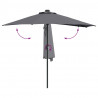 Parasolka ogrodowa Antracyt 294 x 150 x 223 cm Poliester i Stal