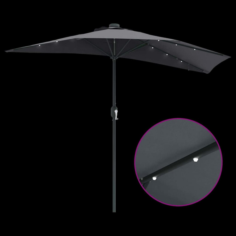 Parasolka ogrodowa Antracyt 294 x 150 x 223 cm Poliester i Stal