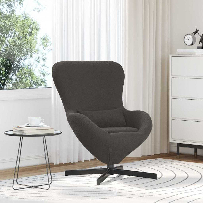 Fotel jajo Ciemnoszary 63 x 73 x 90 cm tkanina