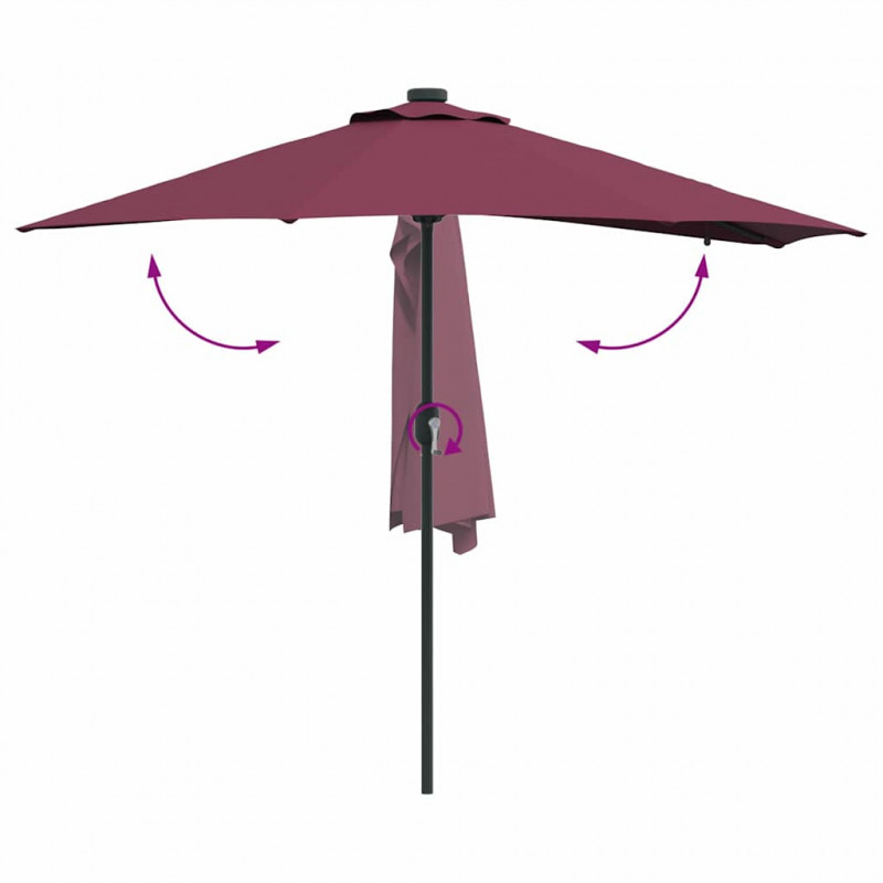 Parasolka ogrodowa Bordeaux Czerwony 294 x 150 x 223 cm